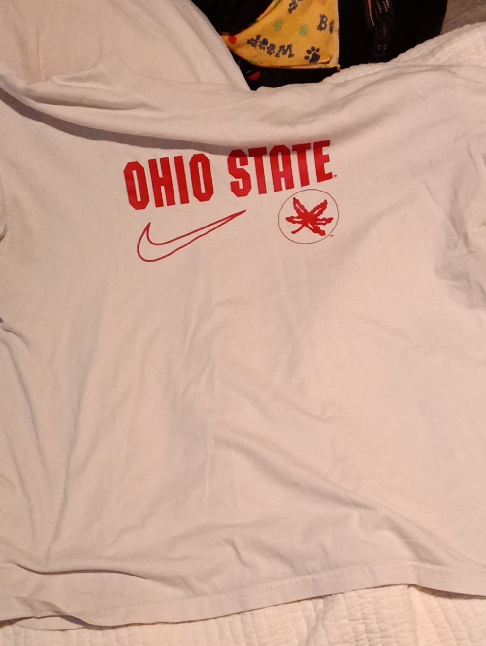 Nike White  Ohio State Graphic Tee with Red Print